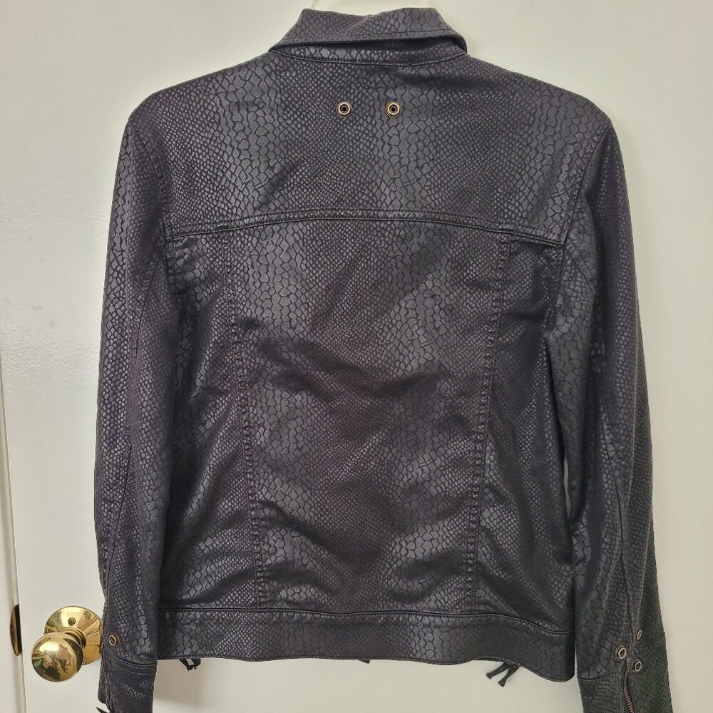 Pam & Gela Black Snakeskin Print Jacket - Picture 3 of 3